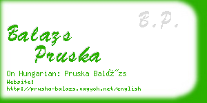 balazs pruska business card